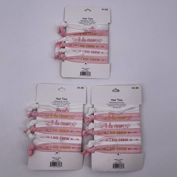 Bride Bridesmaid Lot Headbands Scrunchies Wedding Bridal Party Gifts Favors NEW - Picture 3 of 12